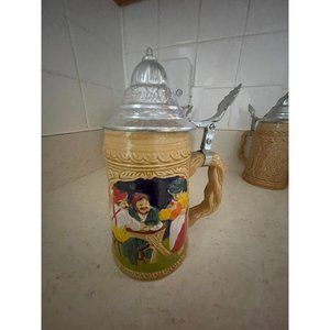 Stein, beer stein, ceramic stein, drinking stein, German stein,
